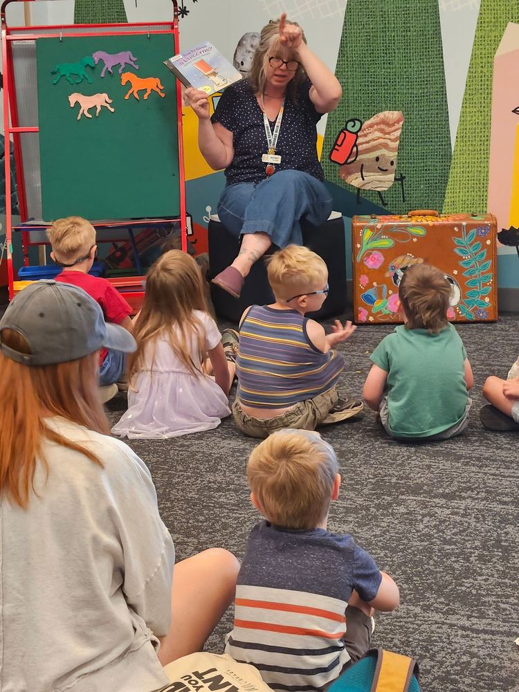 Children listening at story time